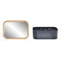 Bamboo Organiser Jewellery Box with Mirror DKD Home Decor Black