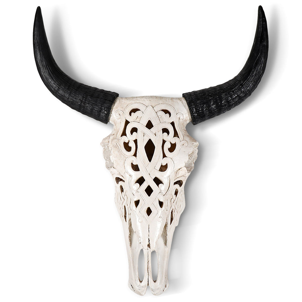 Carved Faux Steer Skull, 19"