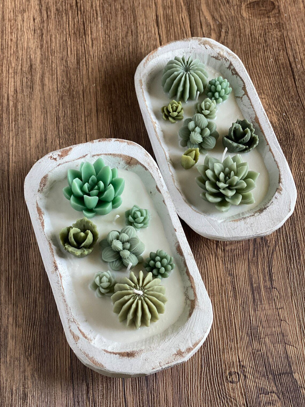 Arizona Dream Cactus Garden Candle — Sculptural Soy Wax in Carved Wood