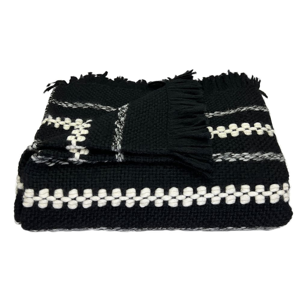 Chunky Black Cuzco Alpaca Throw
