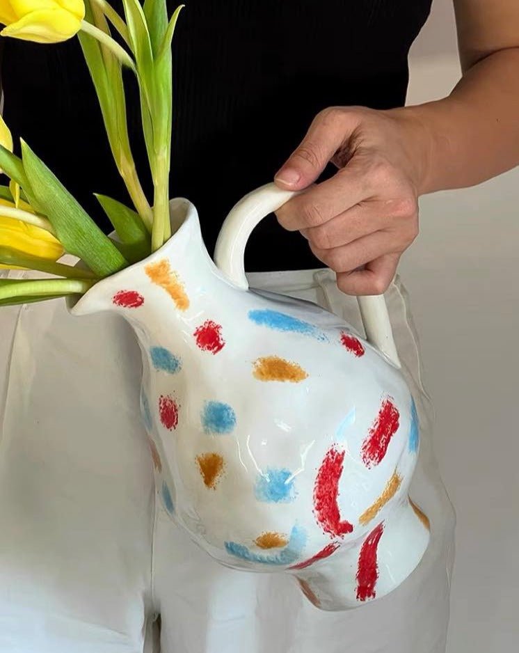 Handmade Nordic Style Pottery Jug Vase