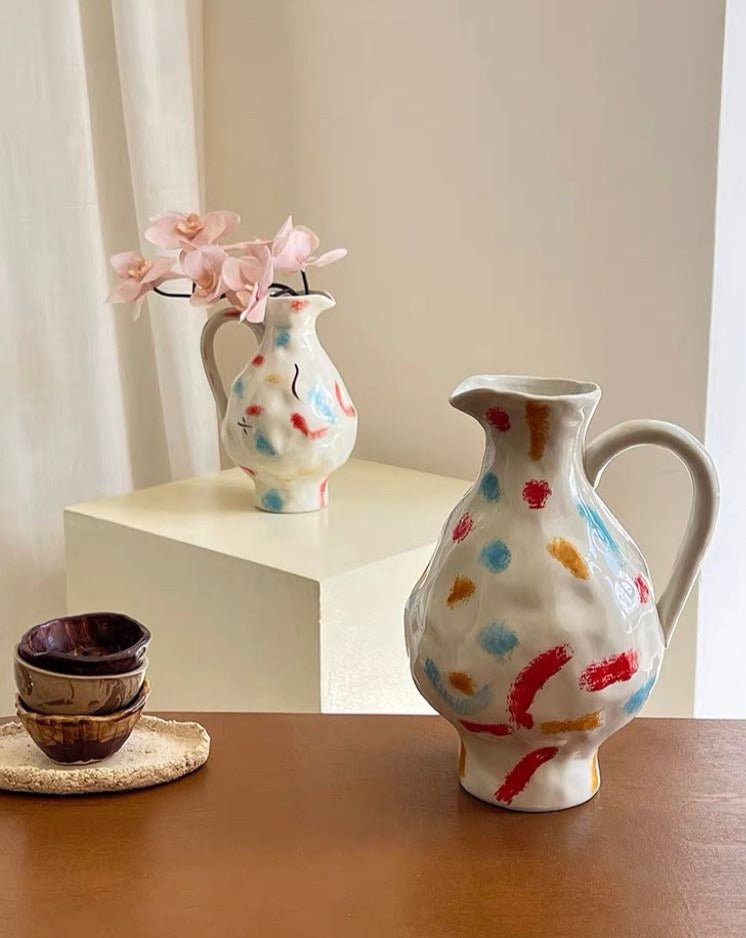 Handmade Nordic Style Pottery Jug Vase