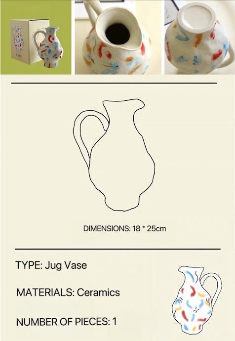 Handmade Nordic Style Pottery Jug Vase