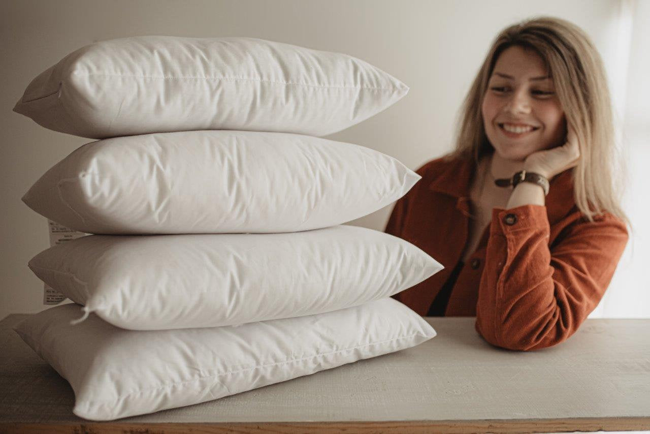 Down Alternative Hypoallergenic Pillow Insert Cotton Cover | 10x10 |
